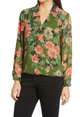 Vince Camuto Guilded Floral Print Wrap Top