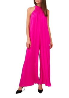 Vince Camuto Halter Neck Wide Leg Chiffon Jumpsuit in Fiercely Fuchsia at Nordstrom