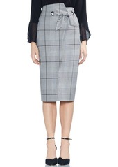 Vince Camuto High Waist Glen Plaid Pencil Skirt in Rich Black at Nordstrom