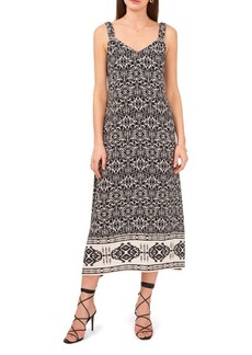 Vince Camuto Ikat Sleeveless Maxi Dress in Rich Black at Nordstrom