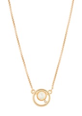 Vince Camuto Imitation Pearl & Crystal Circle Pendant Necklace in Gold at Nordstrom Rack