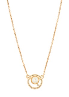 Vince Camuto Imitation Pearl & Crystal Circle Pendant Necklace in Gold at Nordstrom Rack