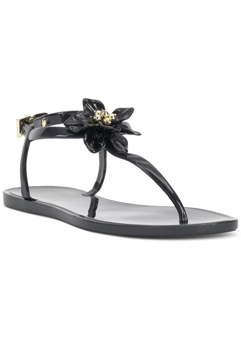 Vince Camuto Jelynn Beaded Flower Embellished Thong Sandals - Black