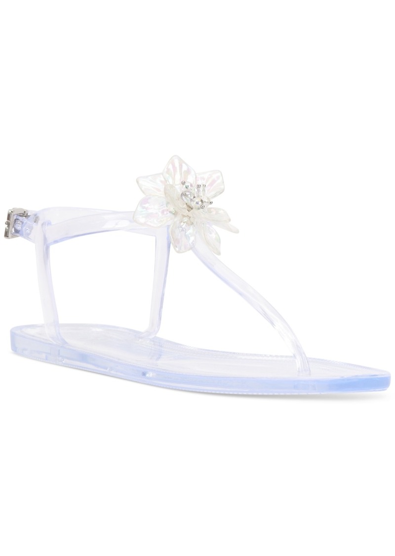 Vince Camuto Jelynn Beaded Flower Embellished Thong Sandals - Clear Iridescent