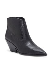 Vince Camuto Jemeila Snake Embossed Bootie in Black Leather at Nordstrom