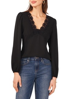 Vince Camuto Lace Detail Long Sleeve Top