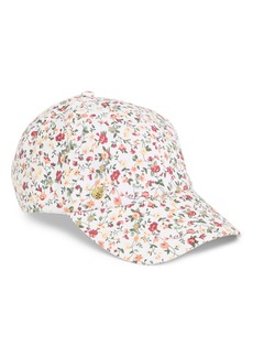 Vince Camuto Leopard Print Baseball Cap in White Floral at Nordstrom Rack