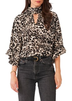 NILI LOTAN Nicole ruffled polka-dot silk-chiffon blouse