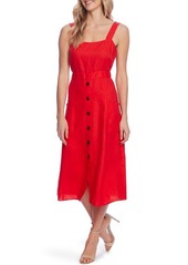 Vince Camuto Linen A-Line Midi Sundress in Bright Ladybug at Nordstrom