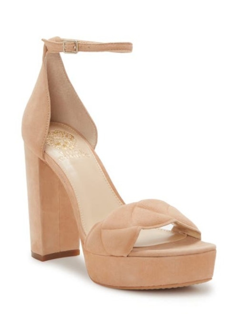 Vince Camuto Mahgs Ankle Strap Sandal in Sandstone Suede at Nordstrom