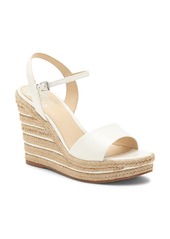Vince Camuto Marybell Platform Wedge Sandal in White Leather at Nordstrom