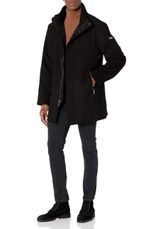 Vince Camuto Men's Faux Fur Trim Wool Pea Coat  XL