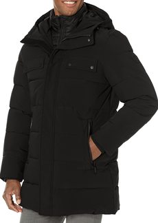 Vince Camuto mens Long Parka Winter Jacket With Hood and Pocket Detail Faux Fur Coat   US
