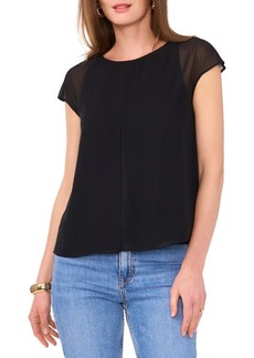 Vince Camuto Mesh Overlay Georgette Top