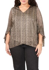 Vince Camuto Metallic Layered Hem Blouse