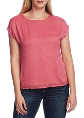 Vince Camuto Mix Media Blouse in Coral Blossom at Nordstrom