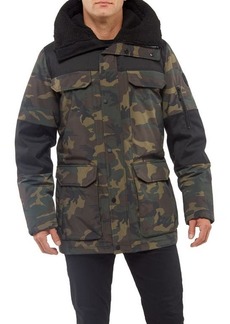 Vince Camuto Mixed Media Camo Water Repellent Parka in Camo Print at Nordstrom