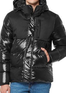 Vince Camuto Mixed Media Down & Feather Fill Puffer Jacket