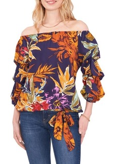 Vince Camuto Floral Print Bubble Sleeve Top