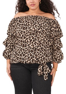 Vince Camuto Off the Shoulder Balloon Sleeve Top in Rich Black at Nordstrom Rack