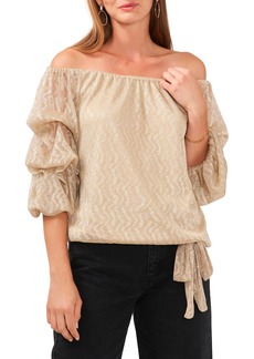 Vince Camuto Off the Shoulder Bubble Sleeve Blouse in Gold at Nordstrom Rack
