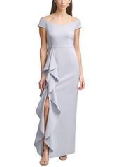Vince Camuto Off-The-Shoulder Ruffled Gown
