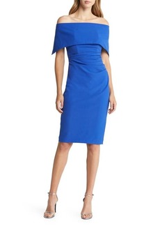 Vince Camuto Off-the-Shoulder Sheath Dress in Cobalt at Nordstrom