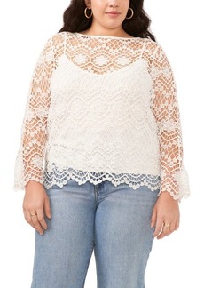 Vince Camuto Open Stitch Lace Top