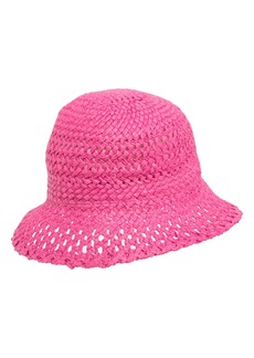Vince Camuto Open Weave Straw Bucket Hat in Fuchsia at Nordstrom Rack