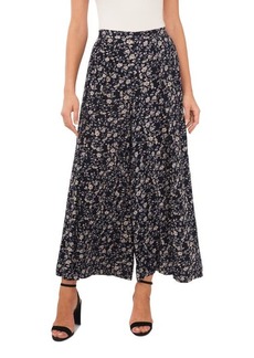 Vince Camuto Overlay Floral Crop Wide Leg Pants