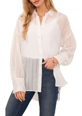 Vince Camuto Oversize Long Sleeve Gauze Button-Up Shirt