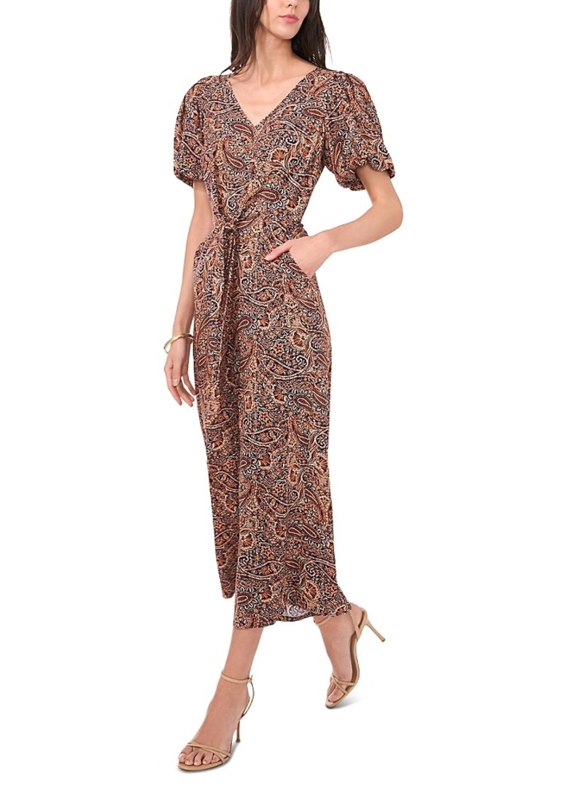 Vince Camuto Paisley Print Tie Front Jumpsuit