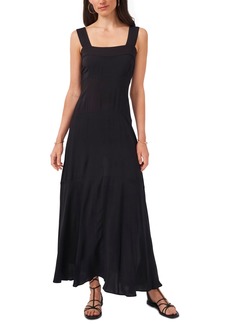Vince Camuto Women's Smocked Back Challis Tiered Sleeveless Maxi Dress - Rich Black
