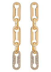 Vince Camuto Pavé Crystal Link Drop Earrings in Gold Tone at Nordstrom Rack