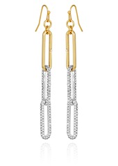 Vince Camuto Pavé Crystal Link Linear Drop Earrings in Gold-Tone at Nordstrom Rack
