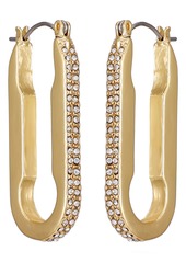 Vince Camuto Pavé Crystal Oval Hoop Earrings in Gold Tone at Nordstrom Rack