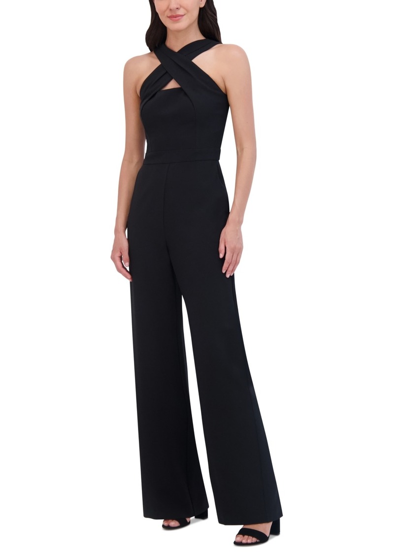 Vince Camuto Petite Cutout Halter Crepe Jumpsuit - Black