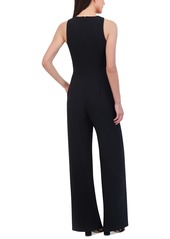 Vince Camuto Petite Cutout Halter Crepe Jumpsuit - Black