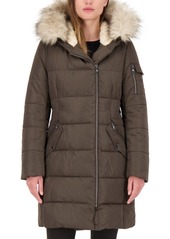 Vince Camuto Petite Faux-Fur-Trim Hooded Puffer Coat, Created for Macy's