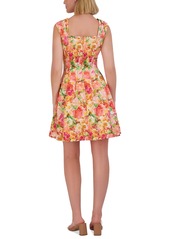 Vince Camuto Petite Pleated-Strap Fit & Flare Dress - Marigold