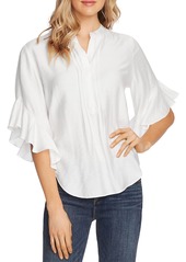 VINCE CAMUTO Pintucked Flutter-Sleeve Blouse