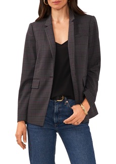 Vince Camuto Plaid One-Button Blazer in Rich Black at Nordstrom Rack