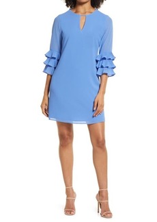 Vince Camuto Pleated Sleeve Float Shift Dress in Pwi at Nordstrom