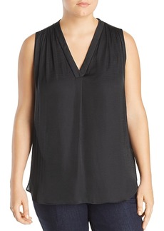 Vince Camuto Plus Plus Shirred Sleeveless Top