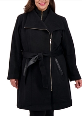 Vince Camuto Plus Size Belted Wrap Coat, Created for Macy's