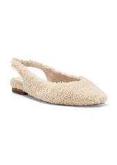 Vince Camuto Presnue Faux Shearling Slingback Flat in Natural at Nordstrom