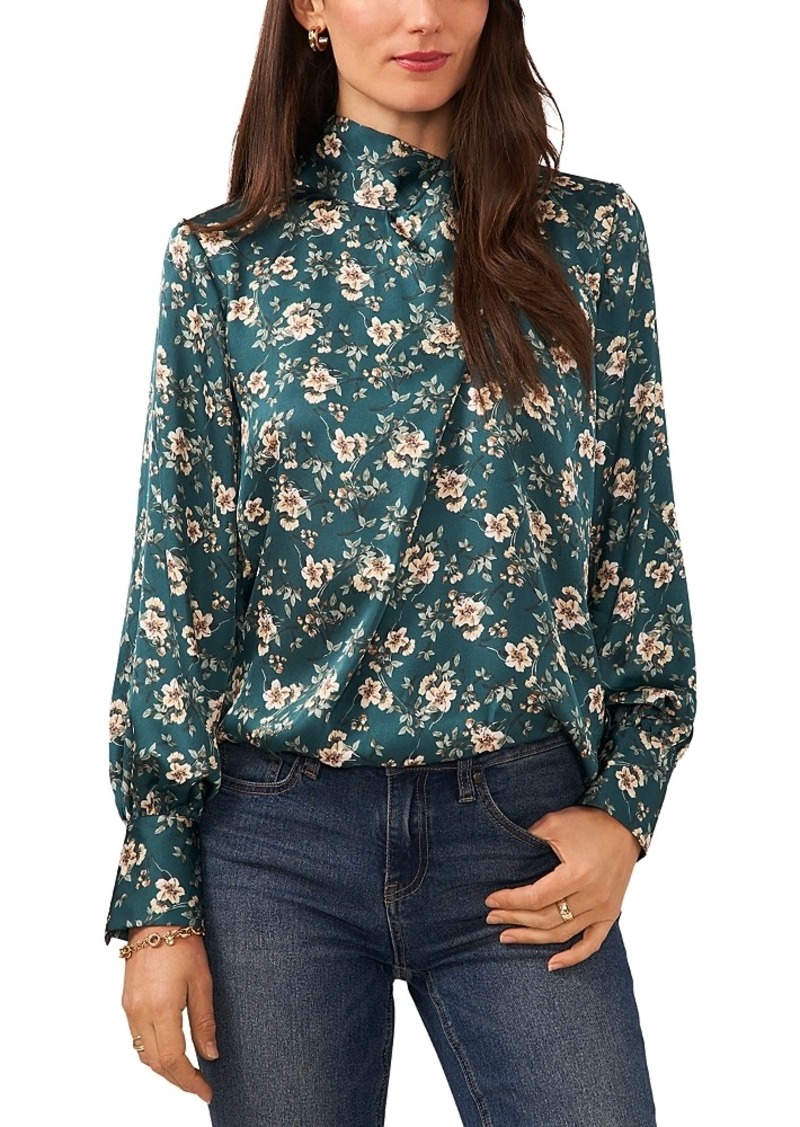 Vince Camuto Printed Bow Back Blouse