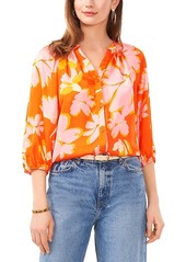 Vince Camuto Printed Button Front Blouse