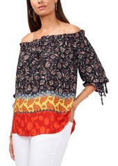 Vince Camuto Printed Off-The-Shoulder Top