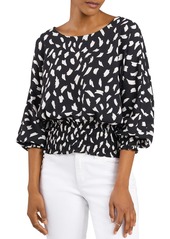 VINCE CAMUTO Printed Puff Sleeve Top